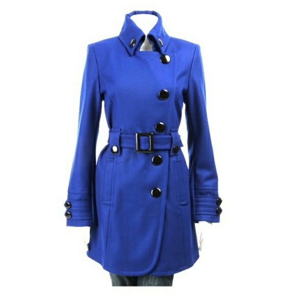 Cobalt Blue/Royal Blue Winter Wool Pea/Trench Coat - Picture 2 of 8